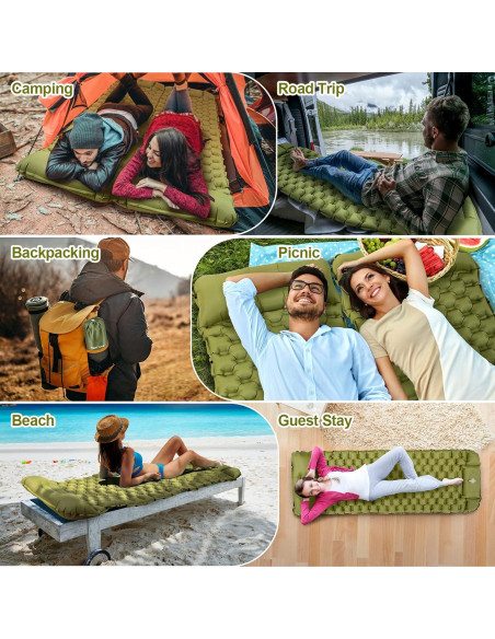 Almohadilla Inflable Night Cat para Dormir 195x65cm con Bomba