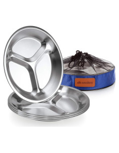 Juego de Platos de Acero Inoxidable Wealers - 4 Platos 24.89 cm