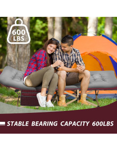 Cama de Camping Plegable Candockway 250KG con Colchón Desmontable 2