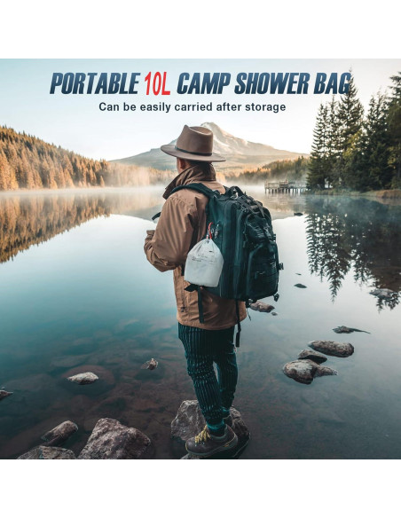 Bolsa de Ducha Camping Portátil AFISHTOUR 20L Solar con Bomba