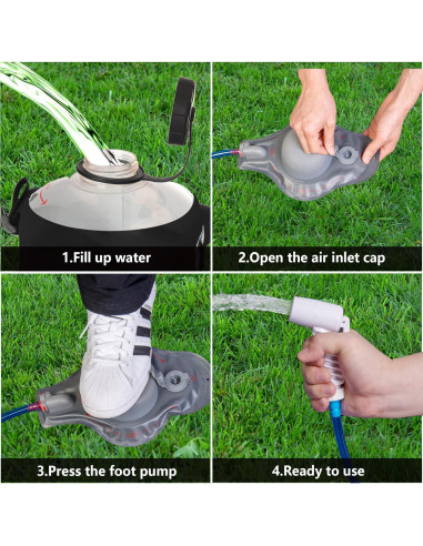 Bolsa de Ducha Camping Portátil AFISHTOUR 20L Solar con Bomba