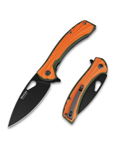 Cuchillo de bolsillo SHAN ZU 8.13 cm acero en polvo G10 naranja
