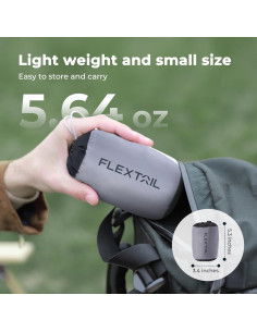 Almohada Inflable Ergonómica FLEXTAILGEAR Gris 42x30cm 2