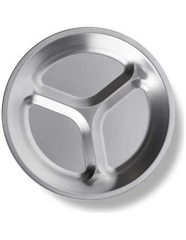 Juego de Platos de Acero Inoxidable Wealers - 4 Platos 24.89 cm