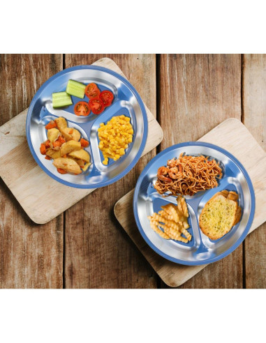 Juego de Platos de Acero Inoxidable Wealers - 4 Platos 24.89 cm