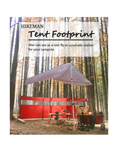 Tarp Impermeable HIKEMAN Huella Hexagonal 1-4 Personas 220x260cm