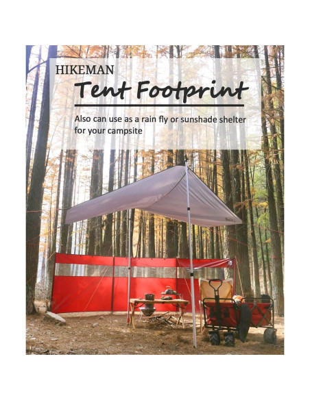 Tarp Impermeable HIKEMAN Huella Hexagonal 1-4 Personas 220x260cm