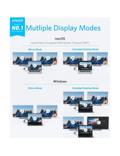 Adaptador USB C a Doble HDMI Anker A8324, 4K@60Hz, Compacto 2