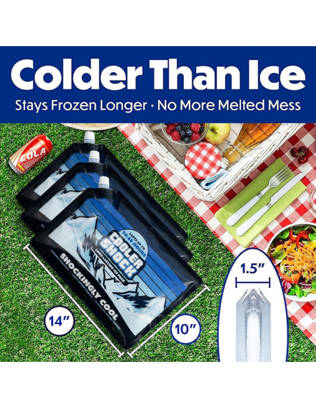 Paquete de Hielo Reutilizable Cooler Shock - 3 Unidades 25.4x35.6 cm