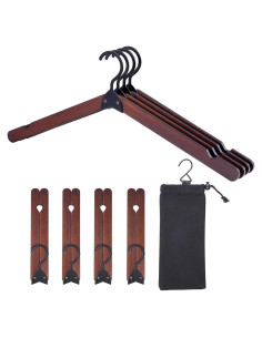 Perchas de Viaje Plegables Edergoo 8 Pack Madera Nuez