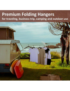 Perchas de Viaje Plegables Edergoo 8 Pack Madera Nuez 2