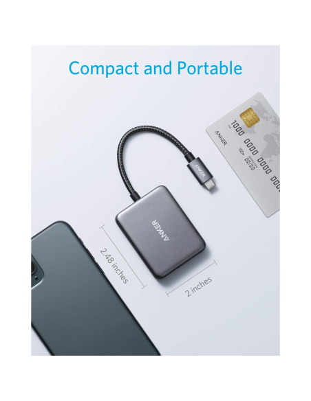 Adaptador USB C a Doble HDMI Anker A8324, 4K@60Hz, Compacto