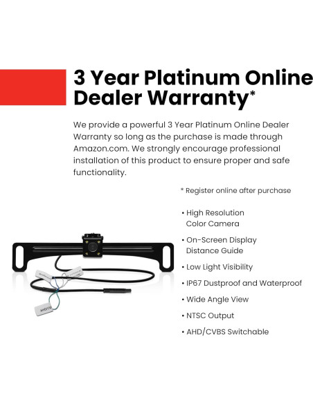 Cámara de Respaldo BOSS LPCB40 para Placa de Licencia 170