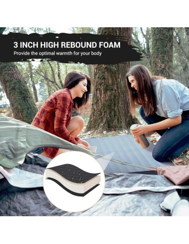 Colchón de Camping Doble Autoinflable KingCamp 3D 200x127 cm