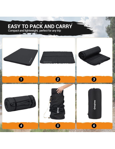Colchón de Camping Doble Autoinflable KingCamp 3D 200x127 cm