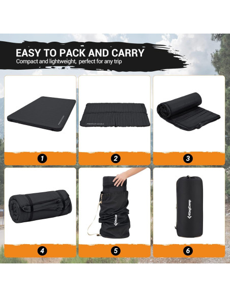 Colchón de Camping Doble Autoinflable KingCamp 3D 200x127 cm