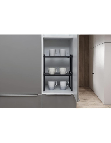 Estante Expandible Nxconsu para Alacena y Cocina, Negro