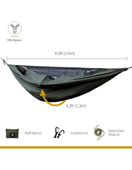 Hamaca de Camping OneTigris KOMPOUND Verde Oliva con Red y Aislante