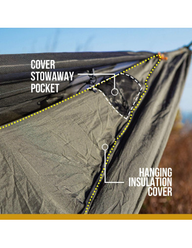 Hamaca de Camping OneTigris KOMPOUND Verde Oliva con Red y Aislante