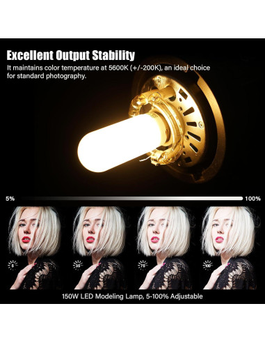 Estroboscopio Godox SK400II 400Ws con Montura Bowens 150W