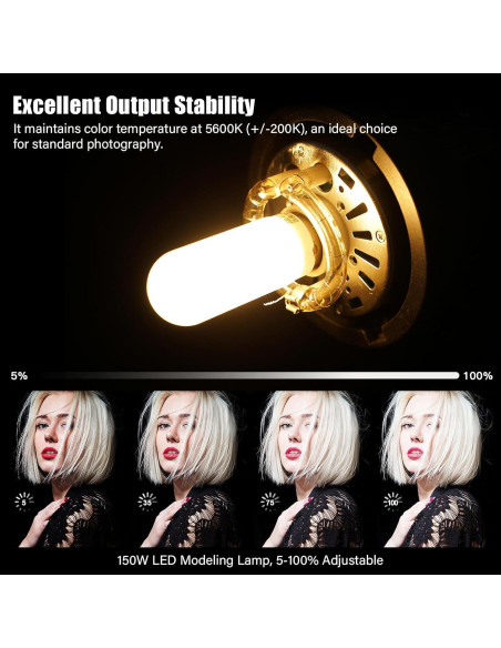 Estroboscopio Godox SK400II 400Ws con Montura Bowens 150W