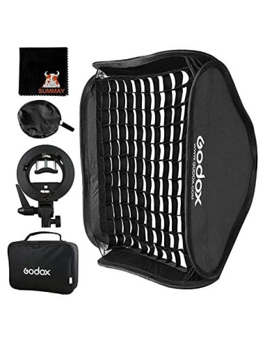 Softbox Plegable GODOX 60x60cm con Rejilla y Soporte S-Type