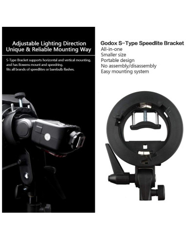 Softbox Plegable GODOX 60x60cm con Rejilla y Soporte S-Type