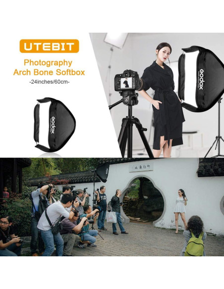 Softbox Plegable GODOX 60x60cm con Rejilla y Soporte S-Type