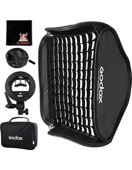 Softbox Plegable GODOX 60x60cm con Rejilla y Soporte S-Type