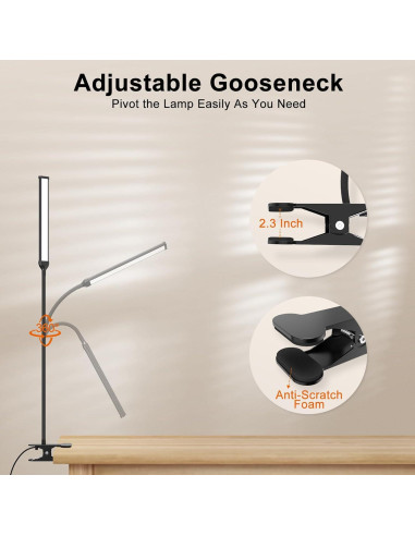 Lámpara de Escritorio LED Mojimdo 70 cm Regulable 3 Colores