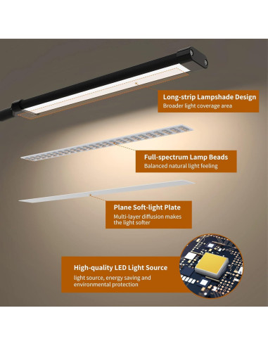 Lámpara de Escritorio LED Mojimdo 70 cm Regulable 3 Colores