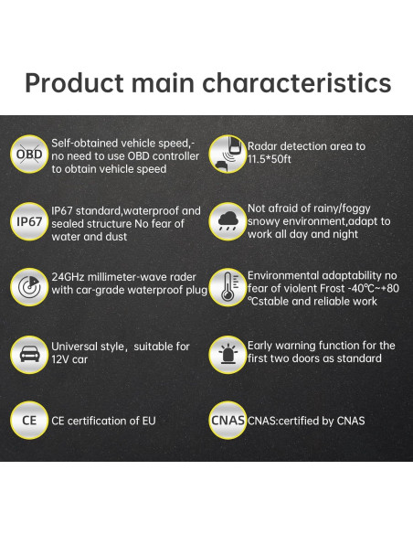 Sistema de Detección de Puntos Ciegos BY-J 24GHz Universal