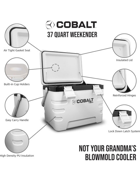 Enfriador de Hielo Blue Coolers 37Q Cobalto Negro 5.26kg