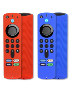 Funda de Control Remoto Pinowu para Firestick 4K Alexa - Rojo y Azul