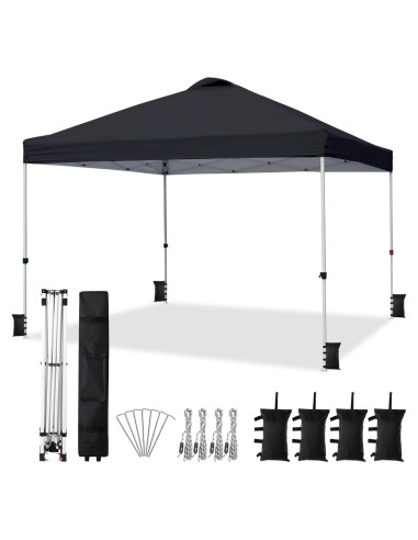 Carpa Plegable VINGLI 10x10 Negra Impermeable Ajustable