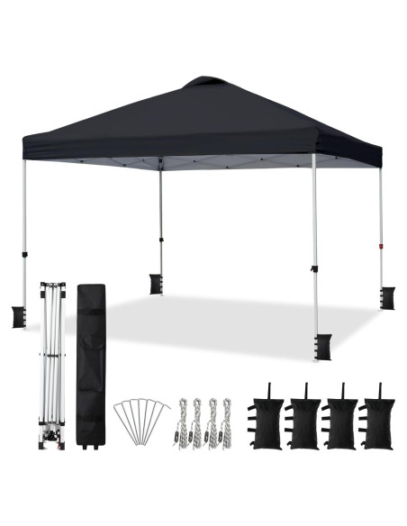 Carpa Plegable VINGLI 10x10 Negra Impermeable Ajustable