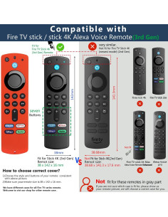 Funda de Control Remoto Pinowu para Firestick 4K Alexa - Rojo y Azul 2