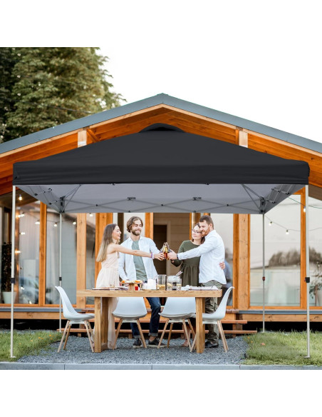 Carpa Plegable VINGLI 10x10 Negra Impermeable Ajustable