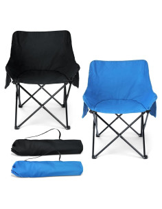 Silla de Camping Plegable HaSteeL 113kg Negro y Azul