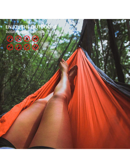 Red de Hamaca TOBWOLF con Cremallera Doble Cara y Cuerda