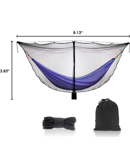 Red de Hamaca TOBWOLF con Cremallera Doble Cara y Cuerda