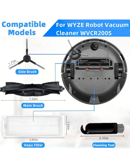 Kit de Accesorios para Aspiradora Robot WYZE WVCR200S - 17 Piezas