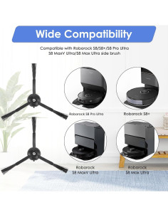 6 Cepillos Laterales FILTERIST para Roborock S8 MaxV Ultra 2