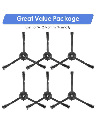 6 Cepillos Laterales FILTERIST para Roborock S8 MaxV Ultra