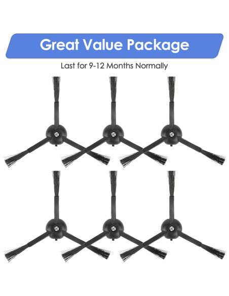 6 Cepillos Laterales FILTERIST para Roborock S8 MaxV Ultra