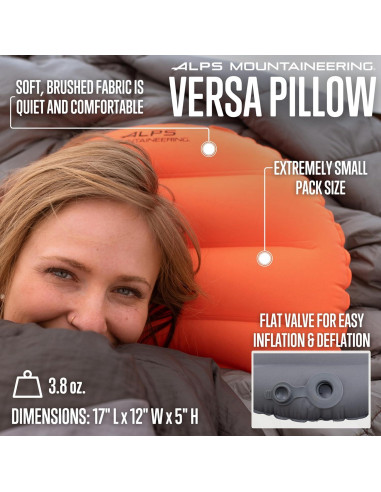 Almohada Inflable ALPS Montañismo Versa 43x30 cm Llama