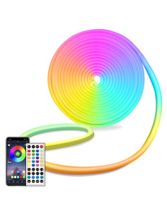 Tira de luces LED de neón Segrass 5m RGB DC 24V a prueba de agua