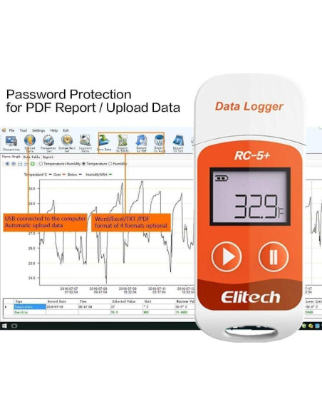 Registrador de Datos de Temperatura Elitech RC5+ -30C a 70C