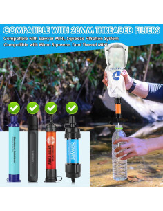 Botellas de Agua Plegables Dunkive 1L - 2 Paquete Reutilizables 2