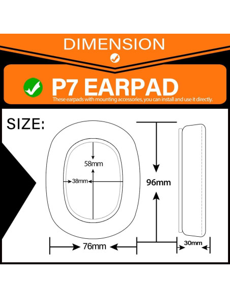 Almohadillas de Reemplazo TRANSTEK para Auriculares P7 Terciopelo